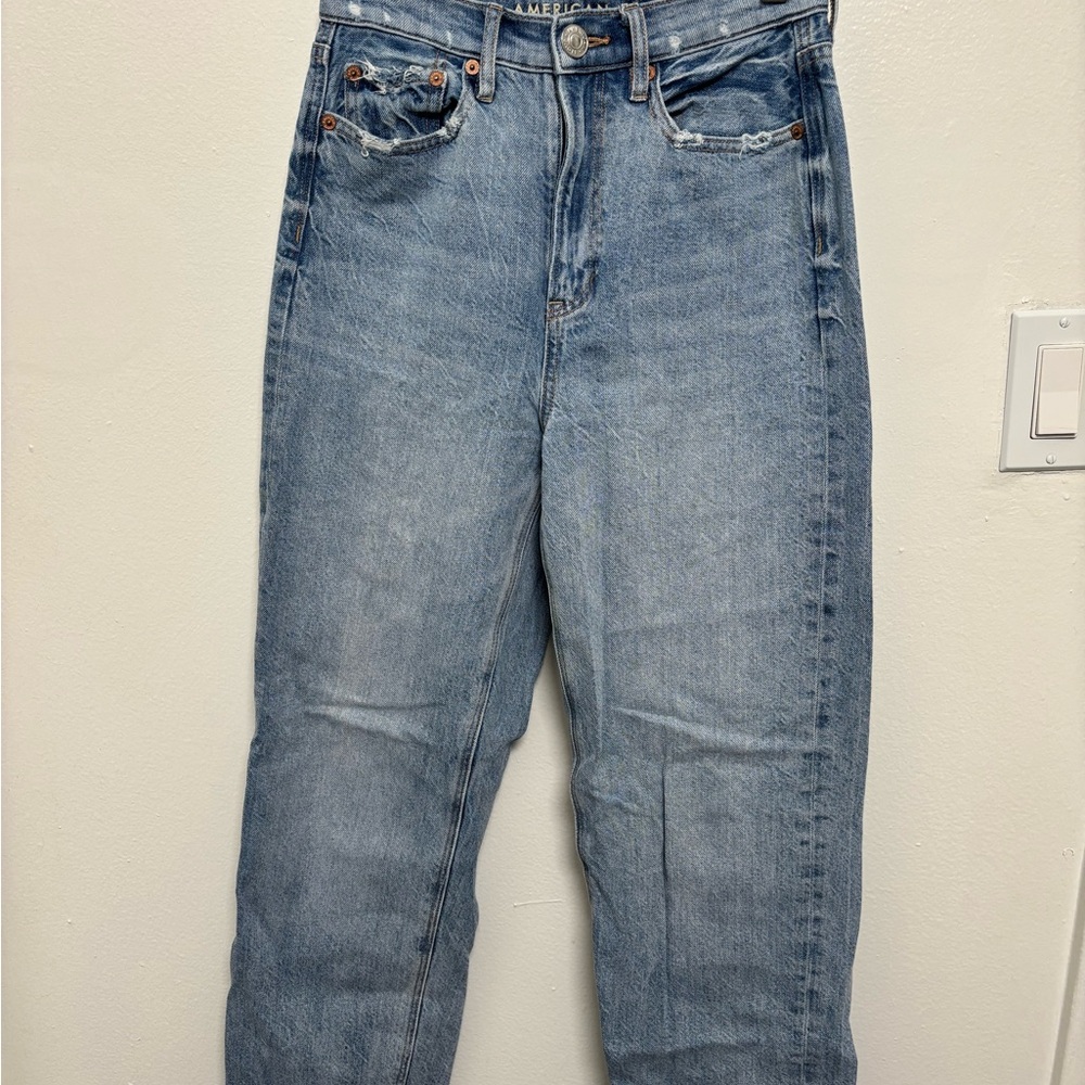 American Eagle Outfitters High Rise Baggy Light Blue Jeans
